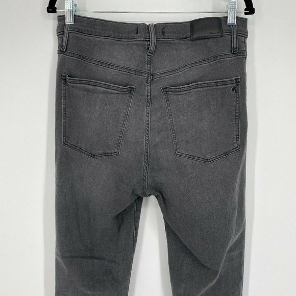 Madewell 10" High Rise Skinny Fit Jeans Women's Sz 30 Stretch Raw Hem Denim Gray - Picture 8 of 12